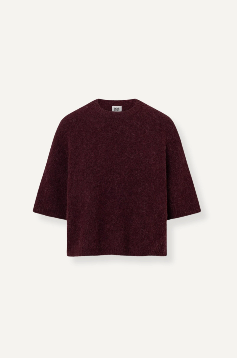 Madina Short Sleeve Knit Burgundy
