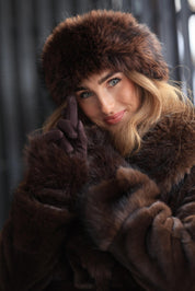 Luxe Fur Gloves Cocoa
