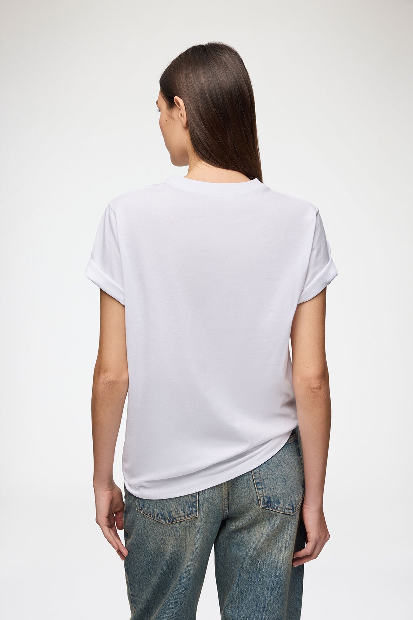 Basic Cotton Relaxed T-shirt Teddy Mushrooms Bright White
