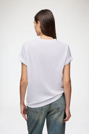 Basic Cotton Relaxed T-shirt Teddy Mushrooms Bright White