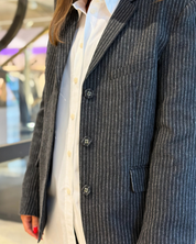 Pinstripe Flannel Blazer Phantom