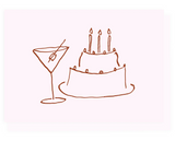Folded Card Martini and Cake