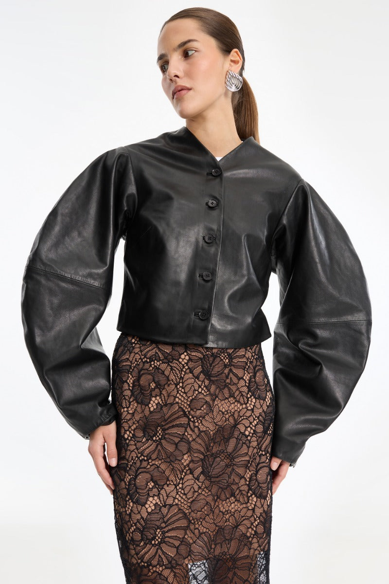 FITTED LEATHER JACKET