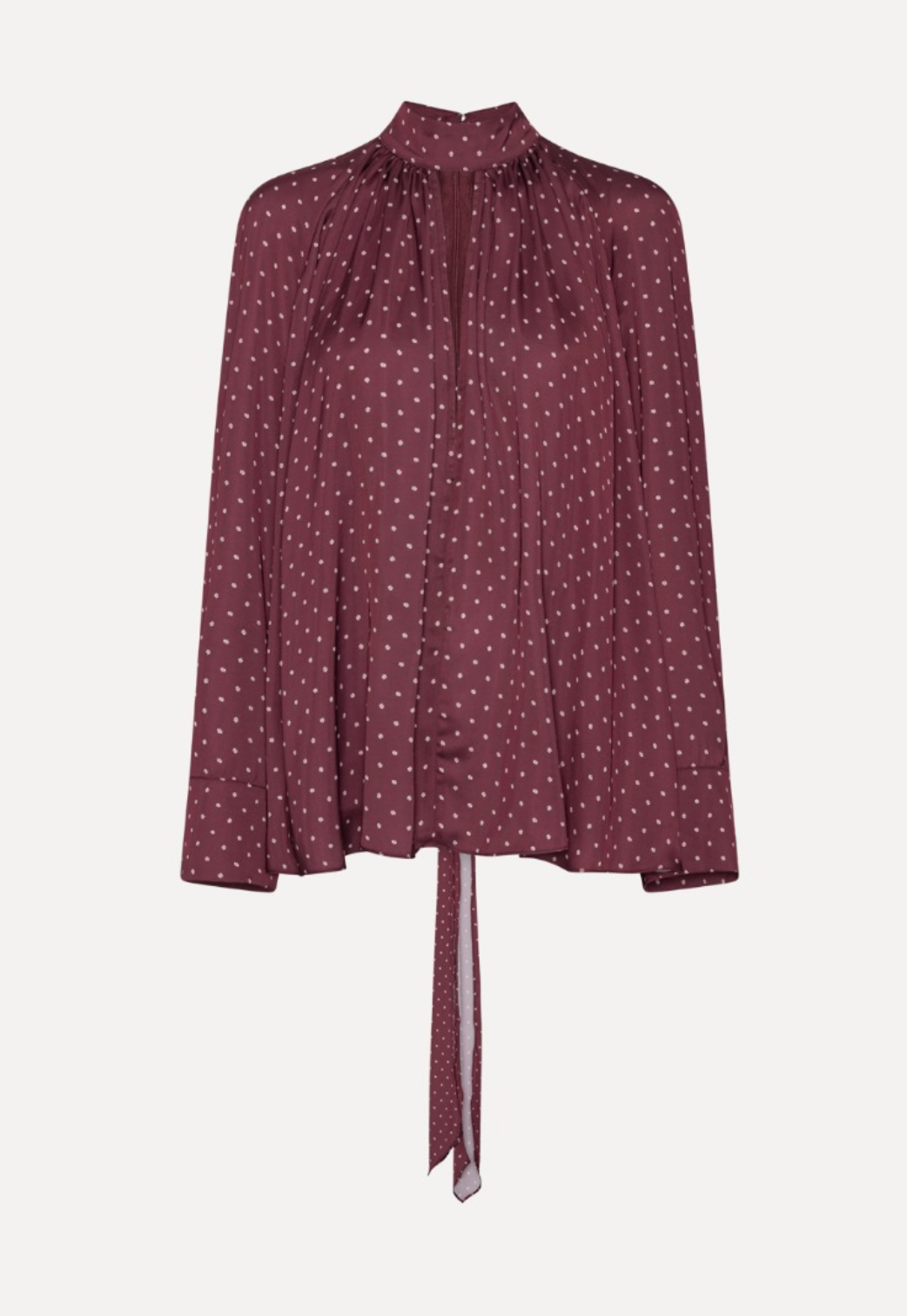 Dot Satin Bow Shirt