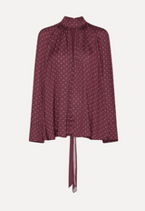 Dot Satin Bow Shirt