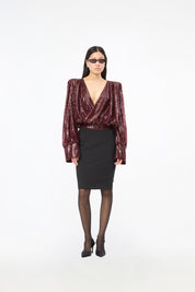 Cut Out Rhinestone Skirt Black