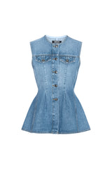 FLARED DENIM TOP