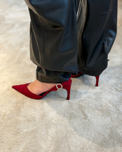 Satin Slingback Mule High Heel