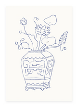 Postcard Vase with Lotus