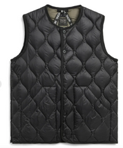 Military Crew Neck Down Vest Black