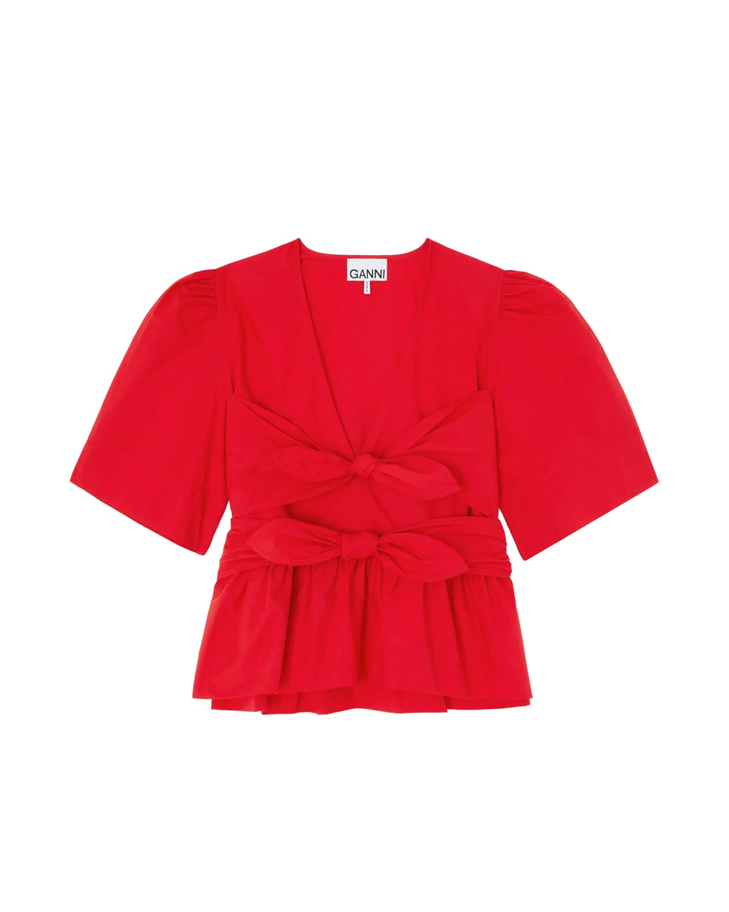 Cotton Poplin Bow Blouse
