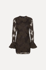 3D Flower Ls Mini Dress