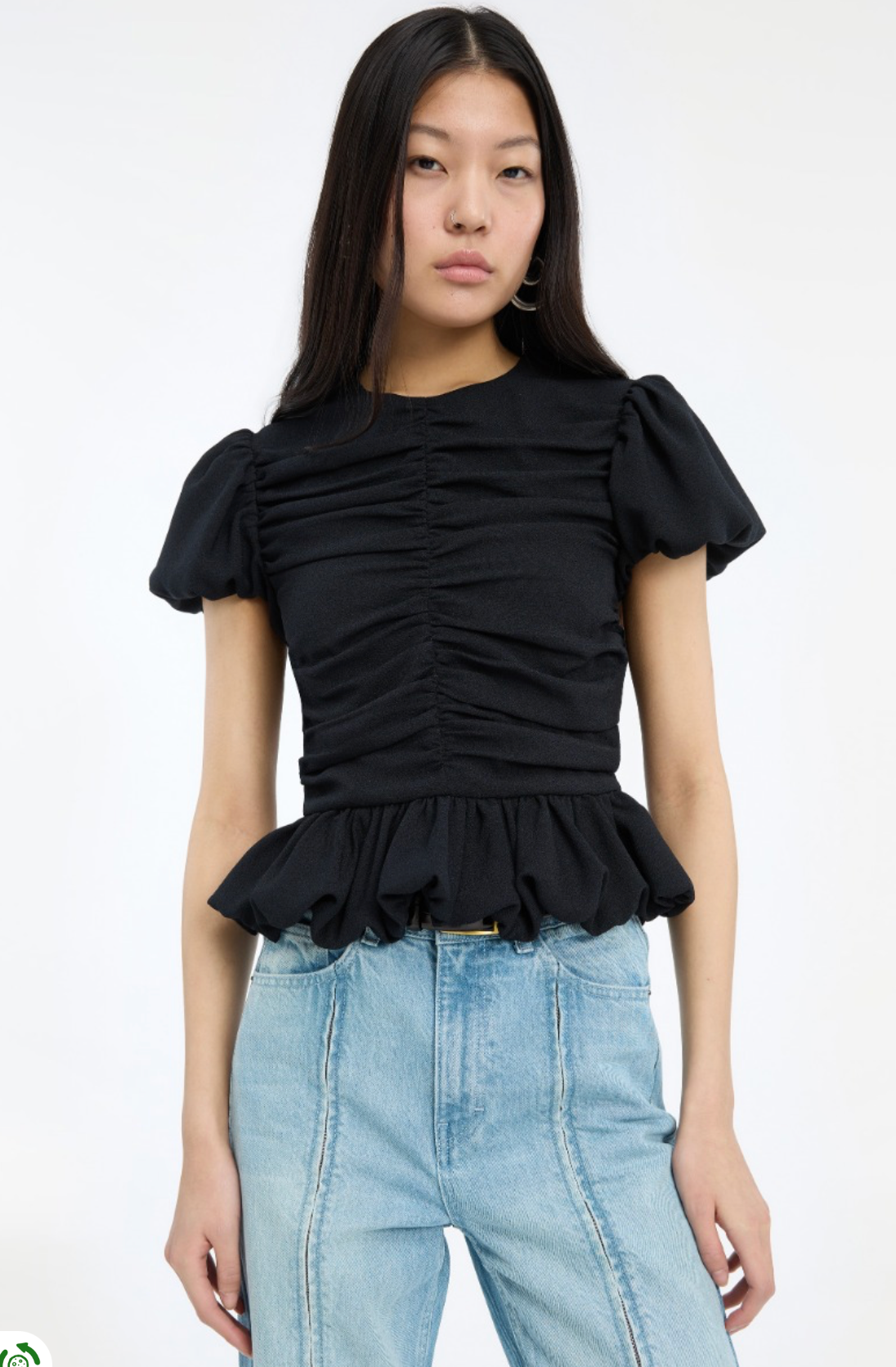 Ruched Puff Sleeve Top