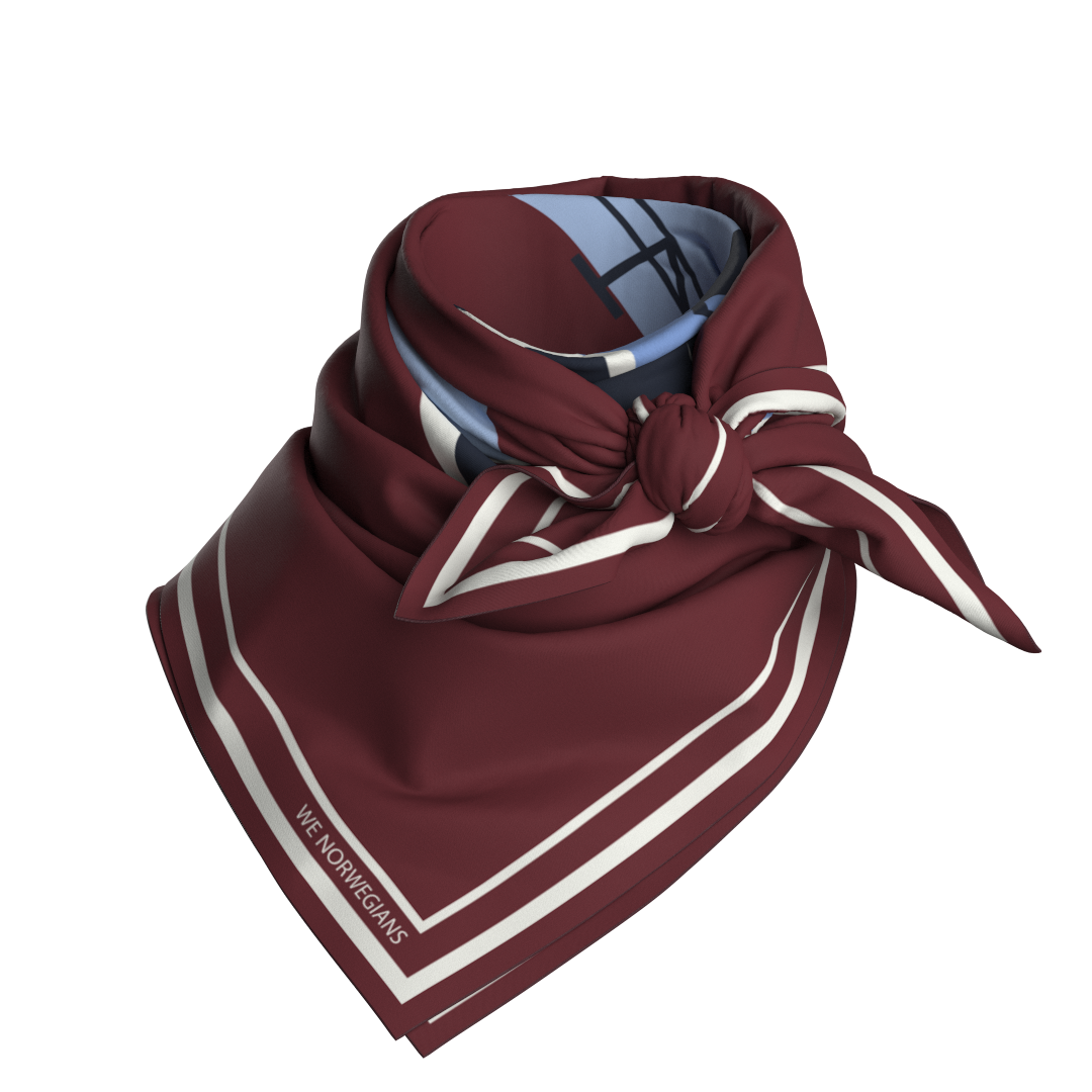 AfterSki Silk Scarf Burgundy