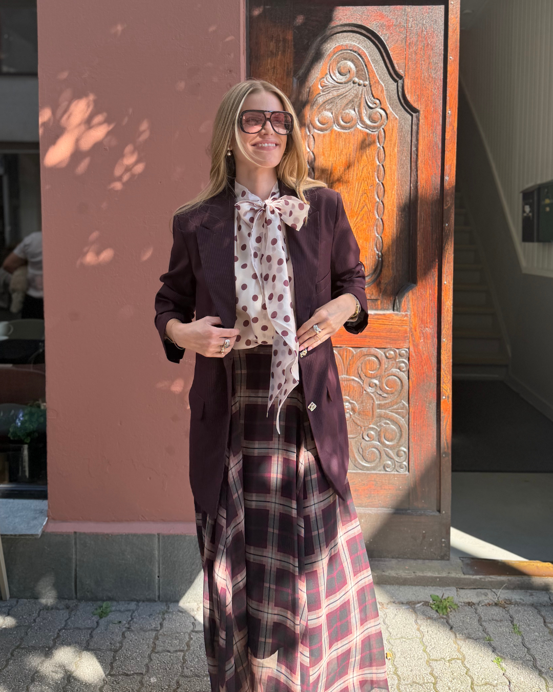 Odellecras Skirt Bordeaux Check
