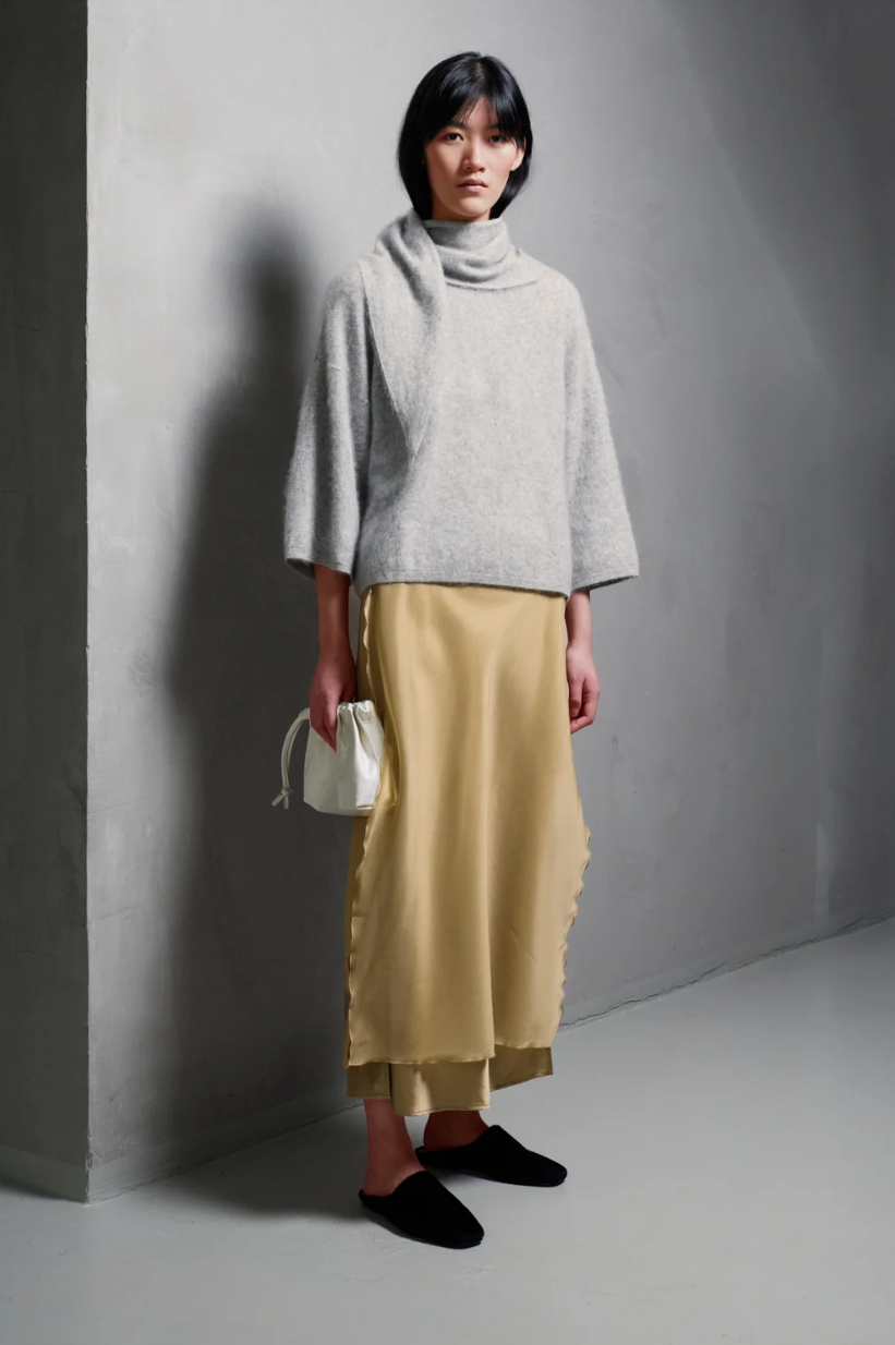 Nela Brushed Wool Knit M. Grey Mel