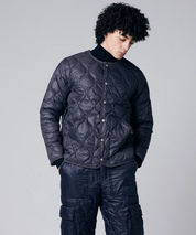 Crew Neck Tapered Down Jacket Charcoal