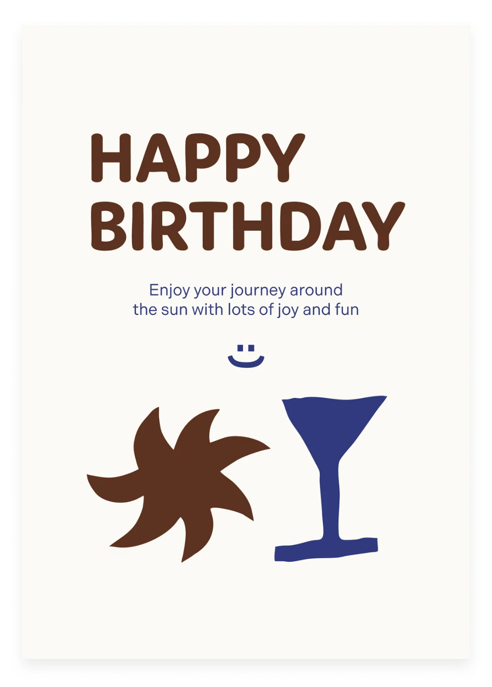 Postcard "Happy Birthday" Sun Martini