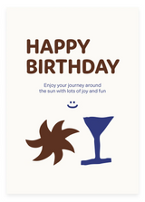 Postcard "Happy Birthday" Sun Martini
