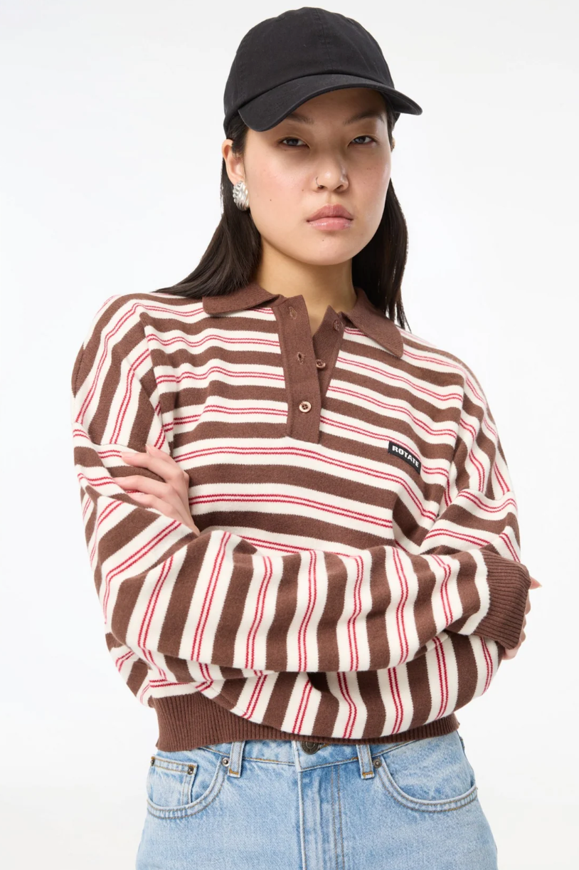 Slinky Knit Polo Shaved Chocolate