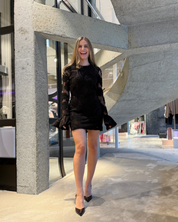 3D Flower Ls Mini Dress Molé