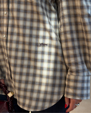 Light Check Flannel Pleated Sleeve Shirt