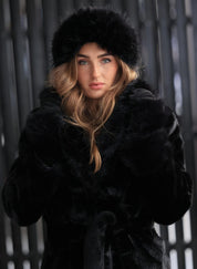 Luxe Fur Gloves Black