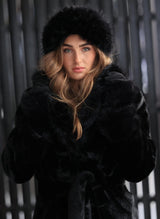 Luxe Fur Gloves Black