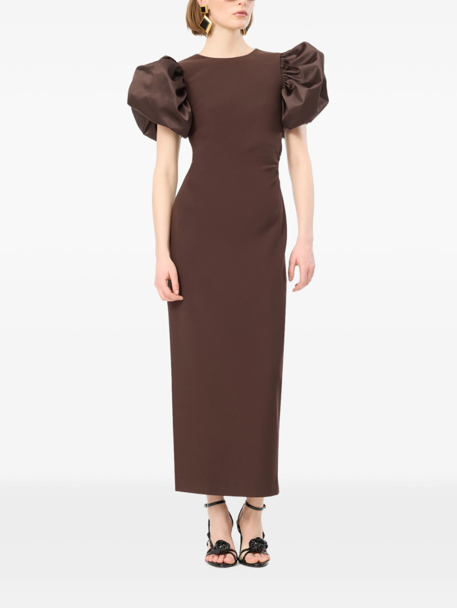 Draped Midi Puff Dress Molé