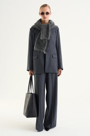 Siona Blazer Grey Pinstripe