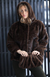 Velvet Fur Hoodie Cocoa