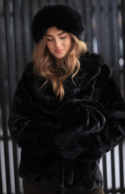 Luxe Fur Clutch Black