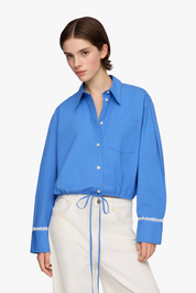 Stretch Cotton Cropped Bowling Shirt