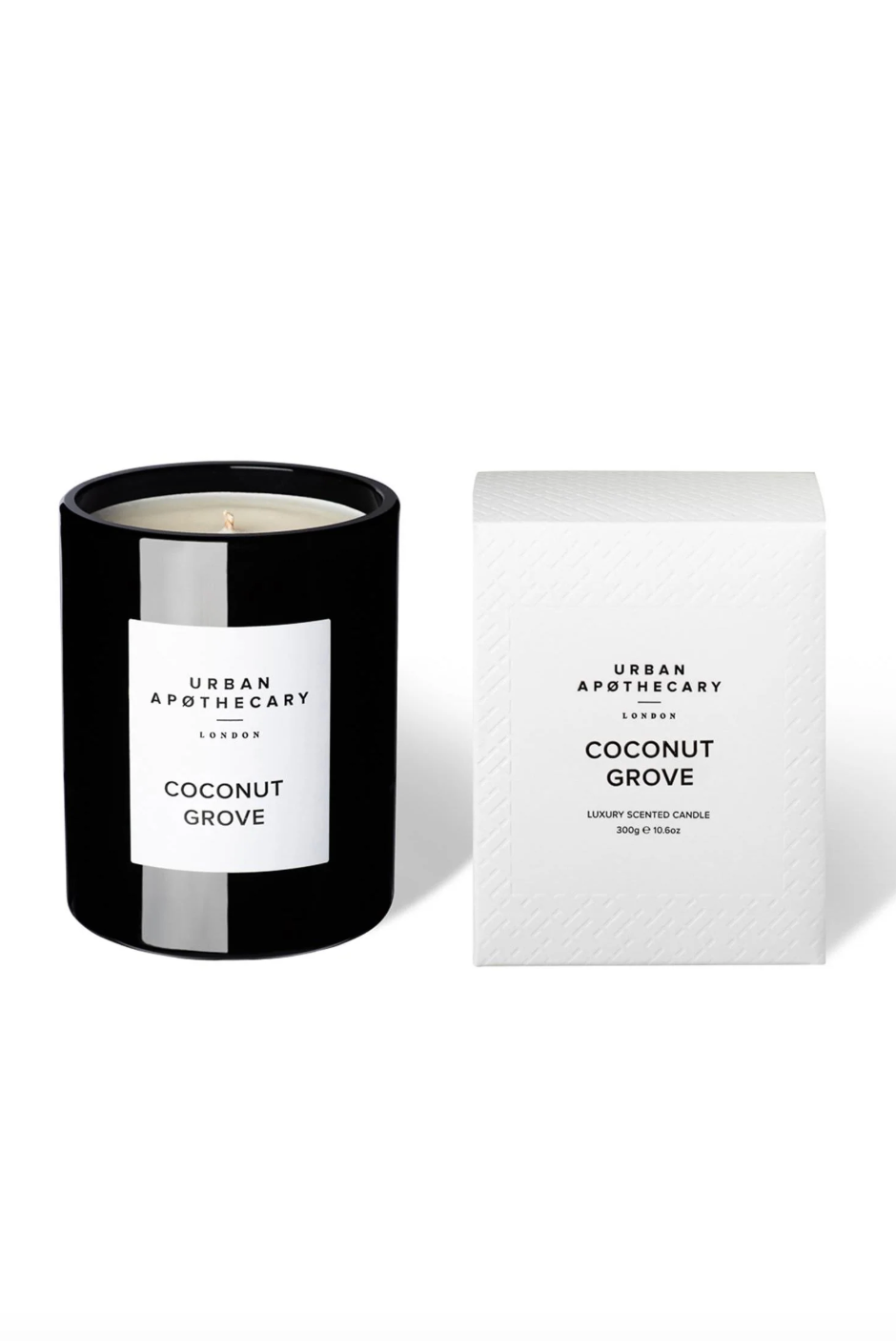 Black Glass Candle 300g - 60t - Coconut Grove