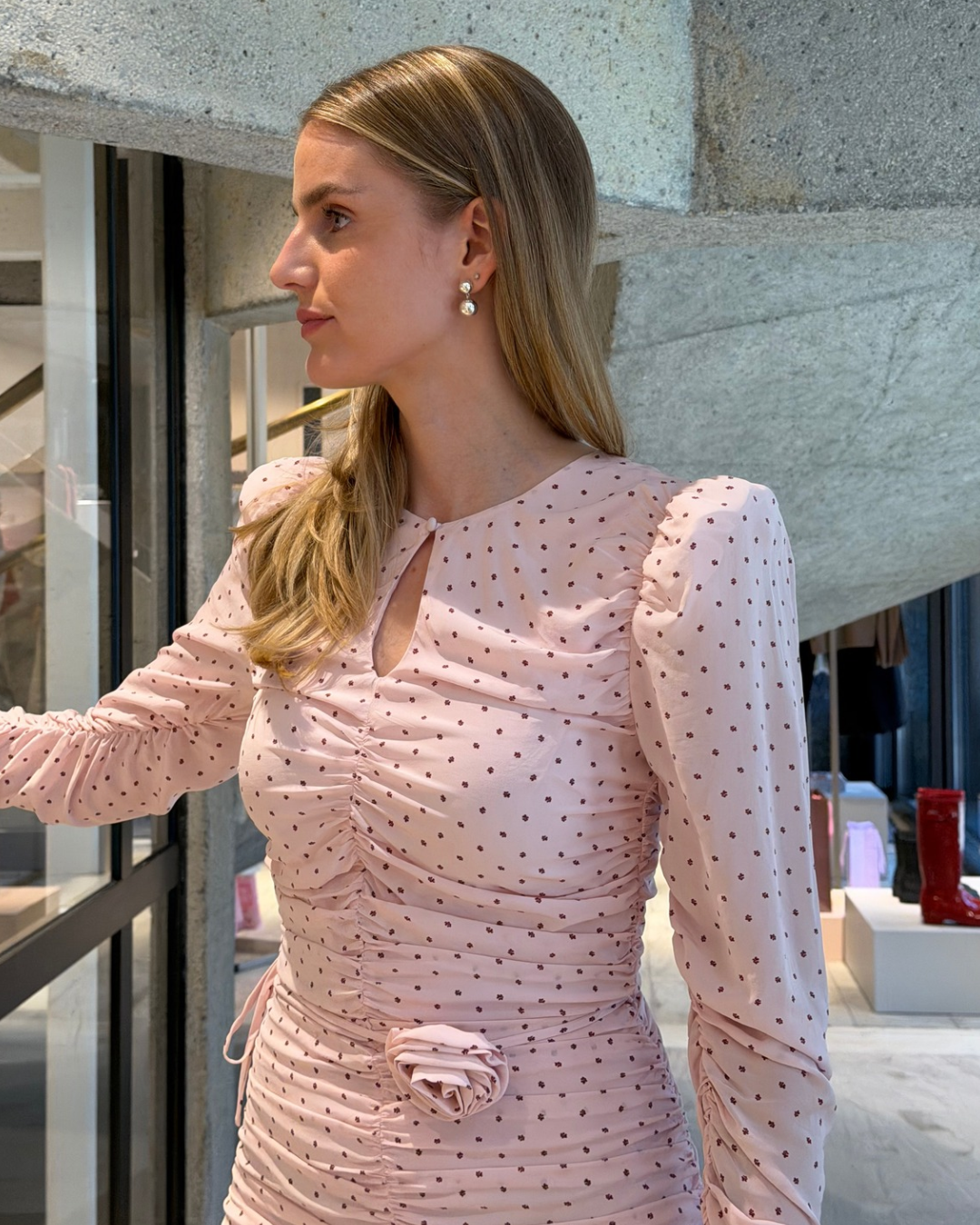 Mini Ruched Dress Pink