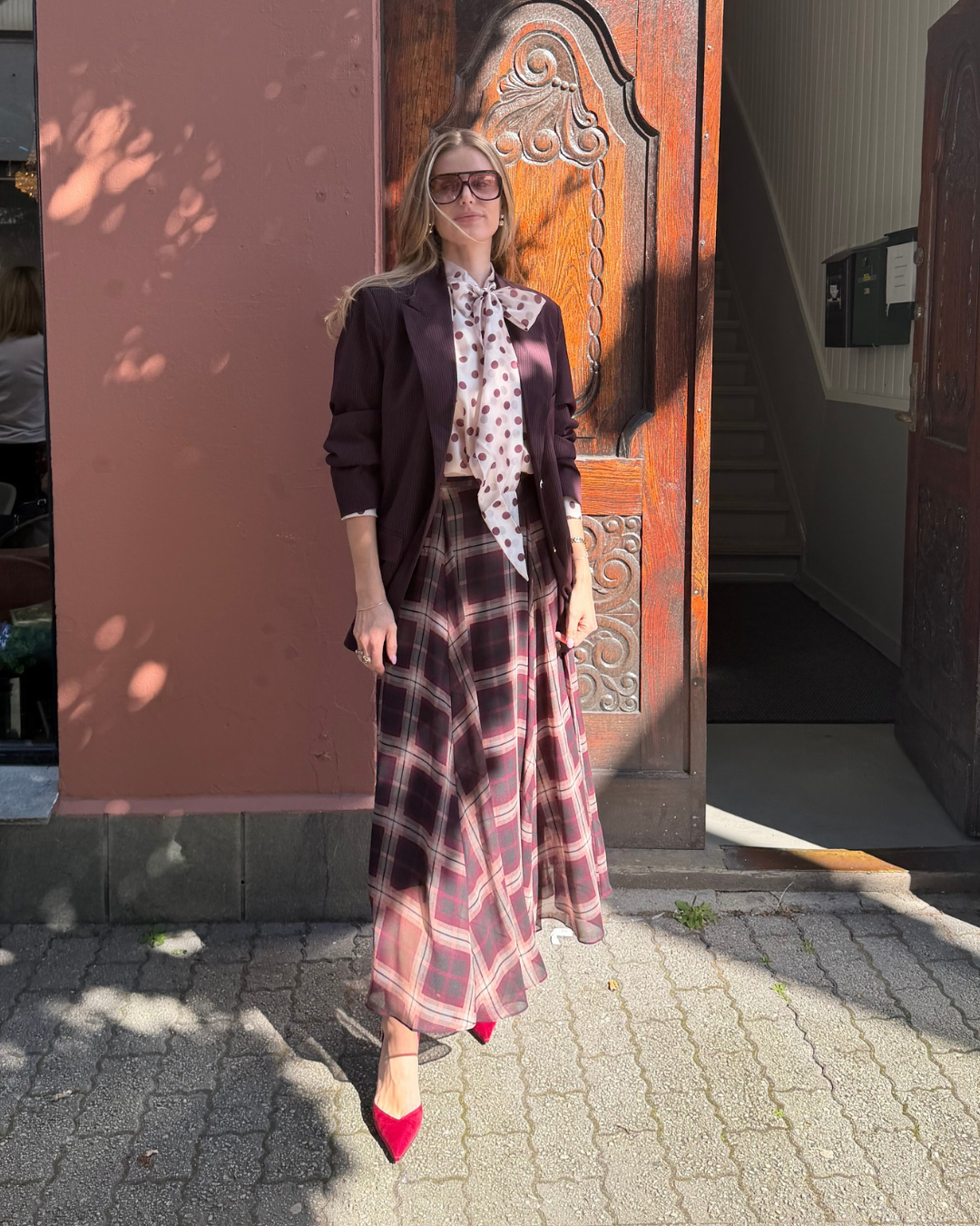 Odellecras Skirt Bordeaux Check
