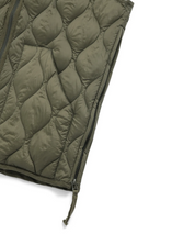 Military V Neck Down Jacket Khaki Olive