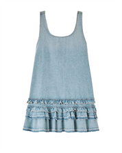 Lightweight Denim Frill Mini Dress
