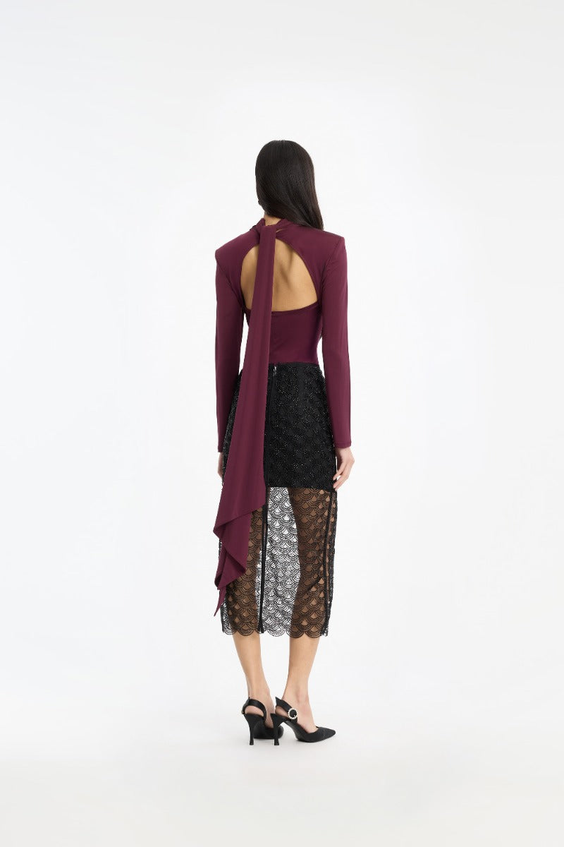 Long-sleeved Scarf Top