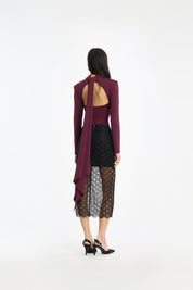 Long-sleeved Scarf Top