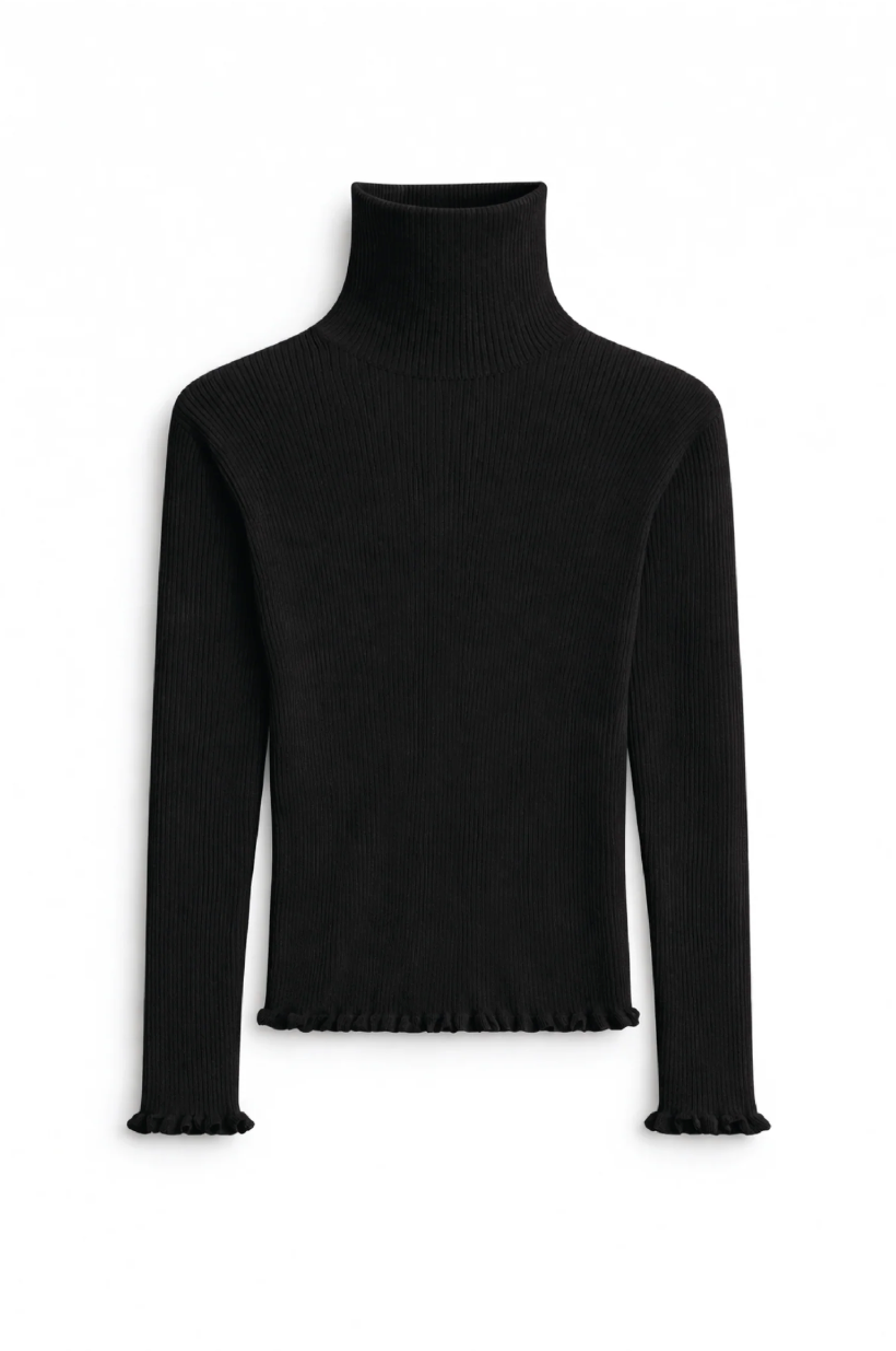 Minny Merino Turtleneck Black