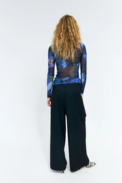 Aishacras Pants Dark Grey Check