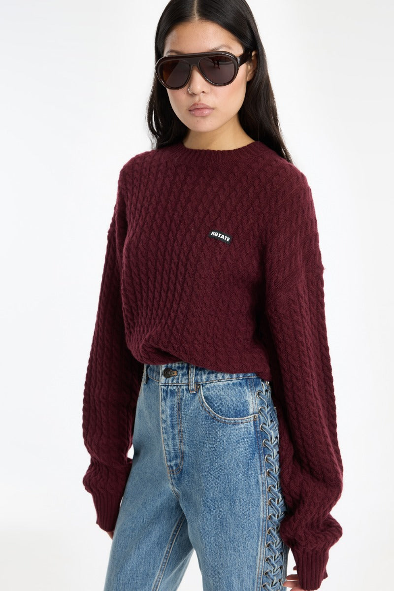 Cable Crewneck genser