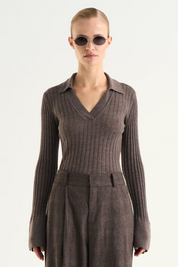 Veloria Knitted Top Dk Taupe