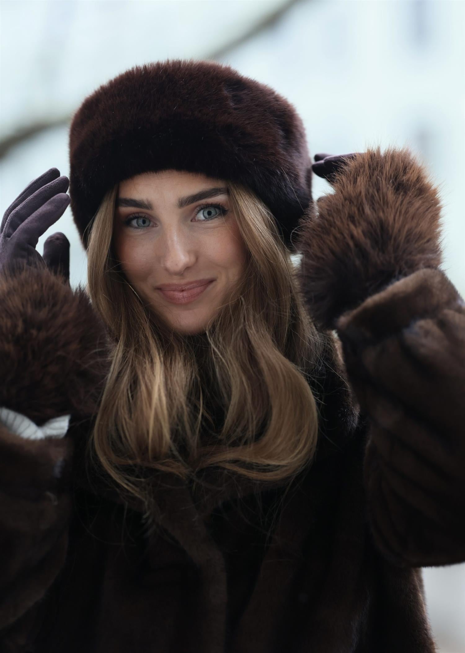 Faux Fur Head Band Cocoa