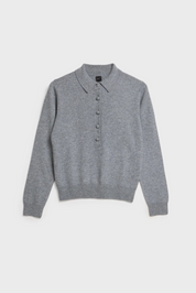 Elida Cashmere Polo M. Grey Mel
