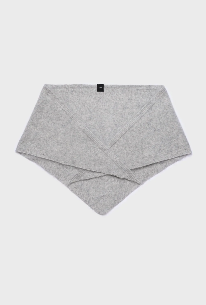 Mina Brushed Wool Scarf M. Grey Mel