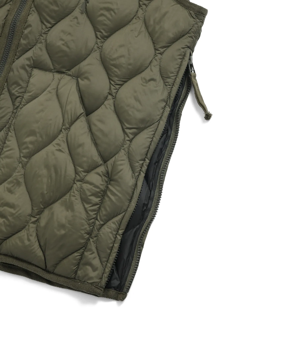 Military V Neck Down Jacket Khaki Olive