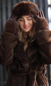 Luxe Fur Gloves Cocoa