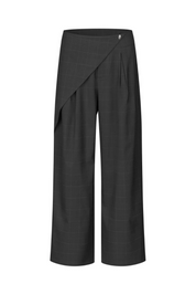 Aishacras Pants Dark Grey Check
